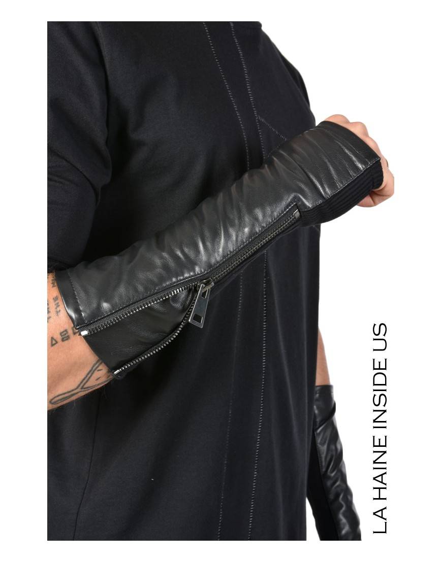 La Haine Inside Us - PERMANENTE - 4B CALLIOPE MANICOTTO Pelle Nero