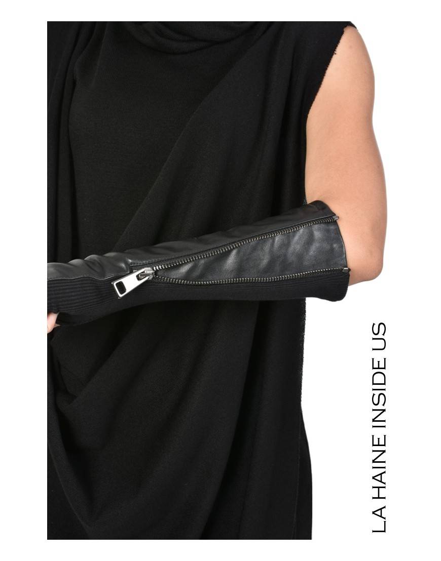 La Haine Inside Us - PERMANENTE - 4B CALLIOPE MANICOTTO Pelle Nero