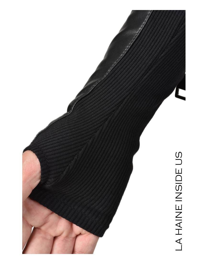 La Haine Inside Us - PERMANENTE - 4B CALLIOPE MANICOTTO Pelle Nero