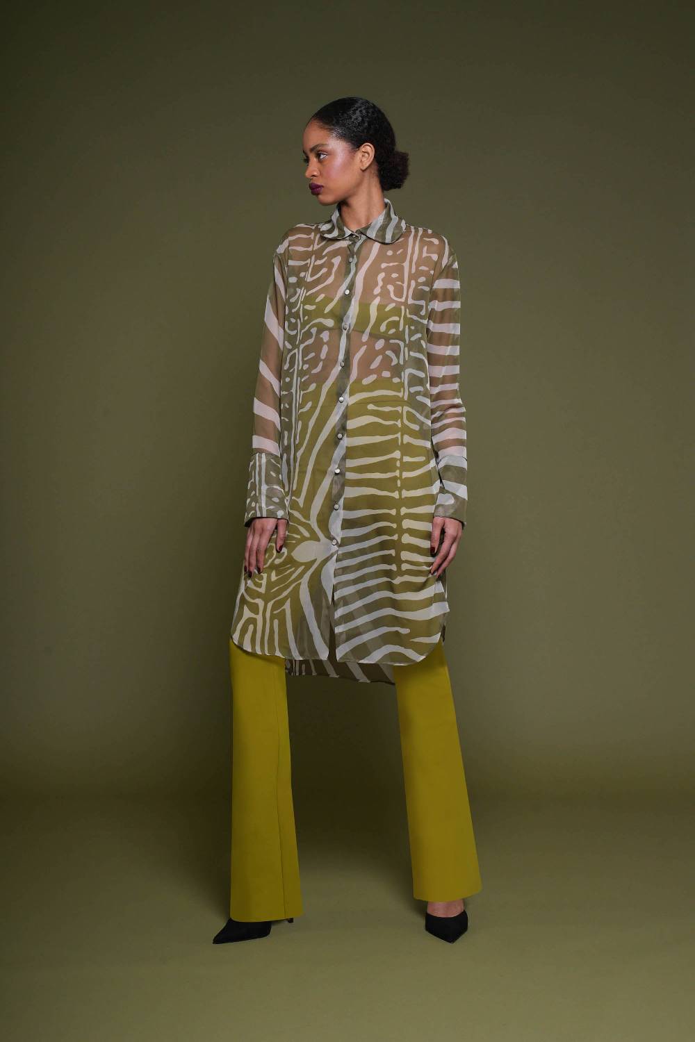 La Petite Robe Di Chiara Boni Amil Chiffon Printed Shirt