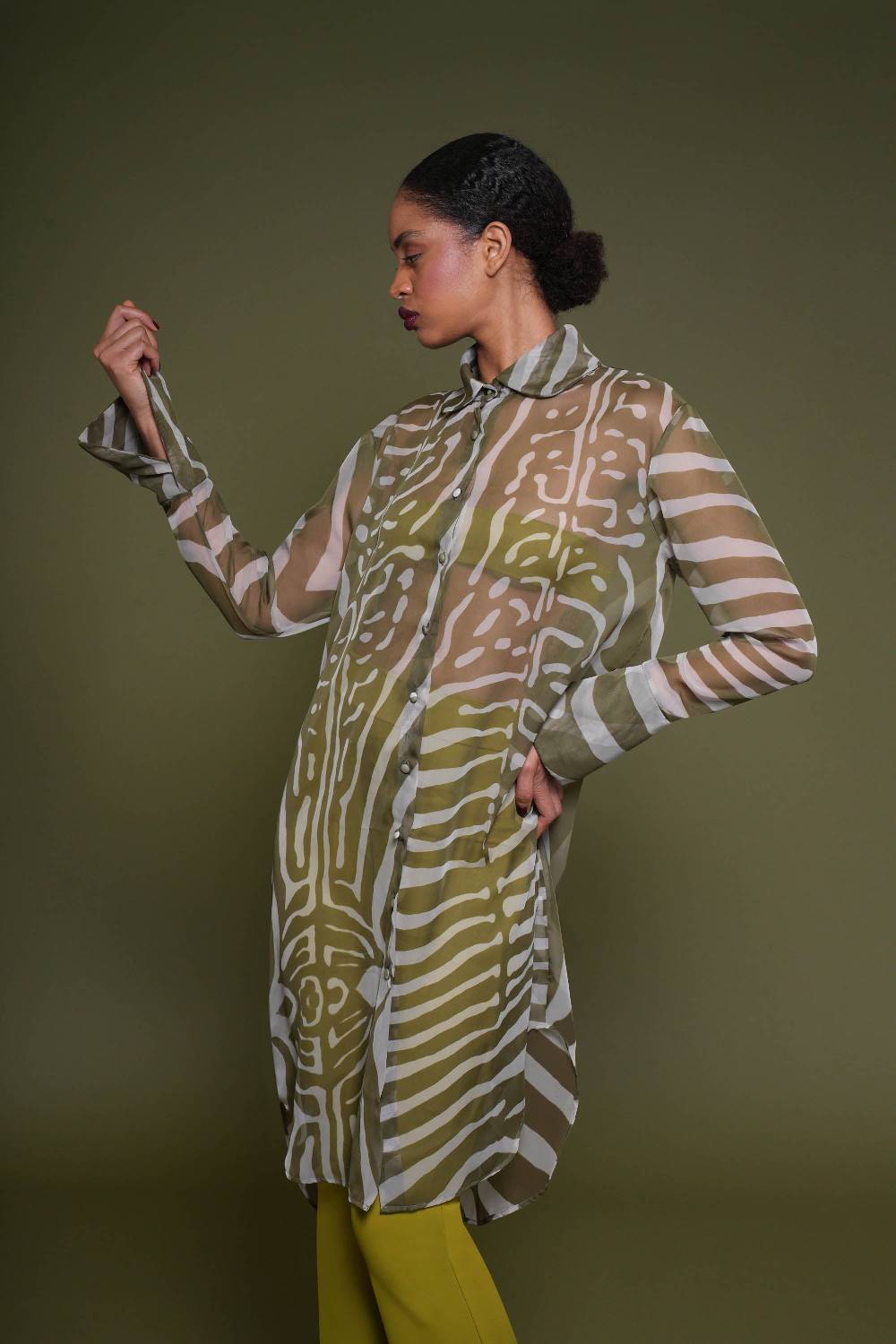 La Petite Robe Di Chiara Boni Amil Chiffon Printed Shirt