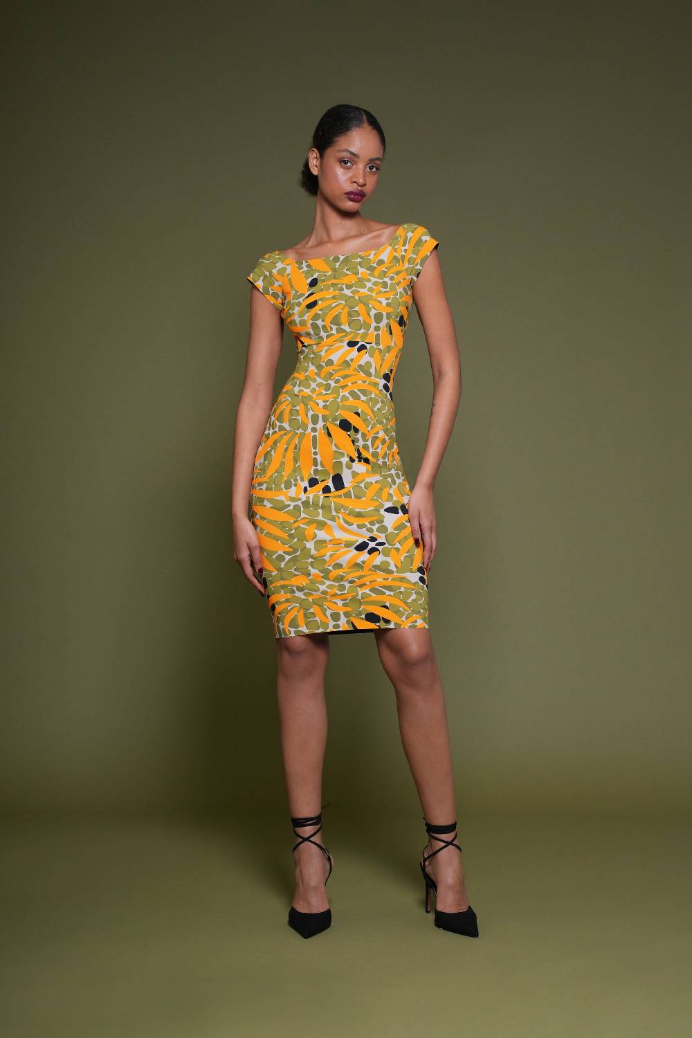 La Petite Robe Di Chiara Boni Toffee Printed Dress