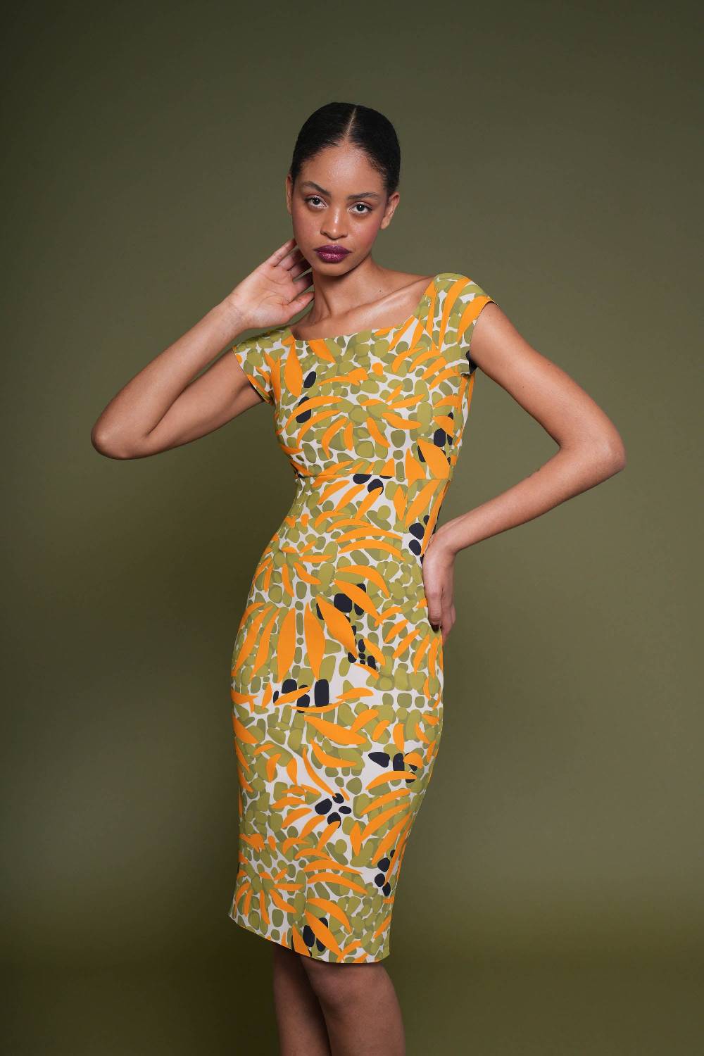 La Petite Robe Di Chiara Boni Toffee Printed Dress