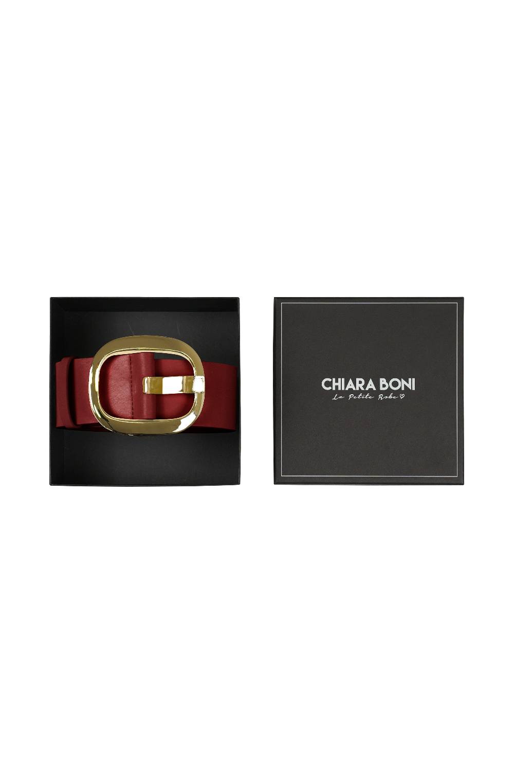 La Petite Robe Di Chiara Boni Leather Belt With Metallic Buckle