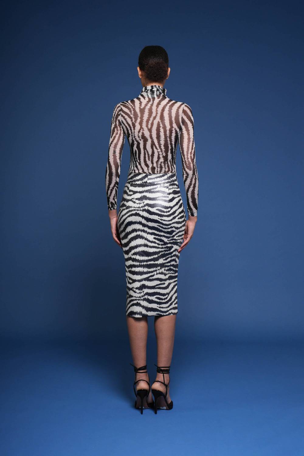 La Petite Robe Di Chiara Boni Lumi Faux-leather Printed Skirt