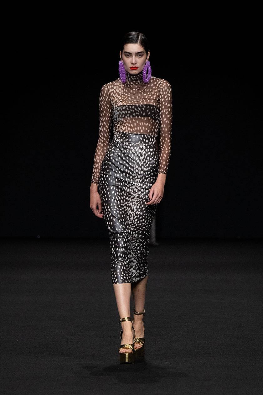 La Petite Robe Di Chiara Boni lumi faux-leather printed skirt