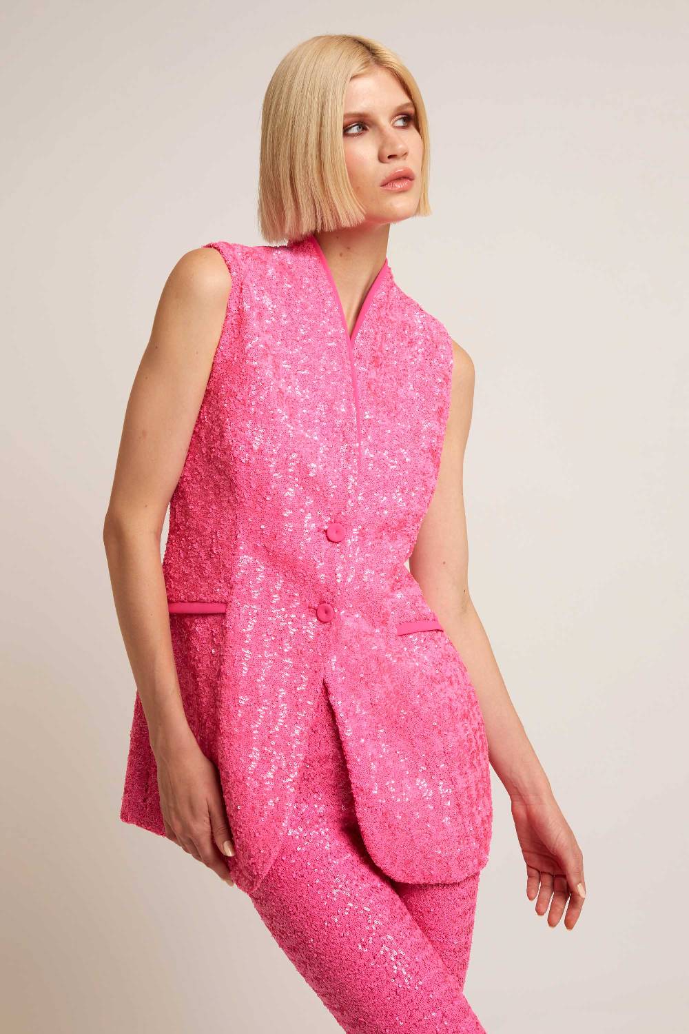 La Petite Robe Di Chiara Boni Orsolya Sequined Vest