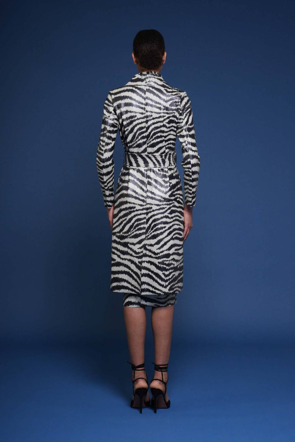 La Petite Robe Di Chiara Boni Paduret Printed Faux-leather Dustercoat
