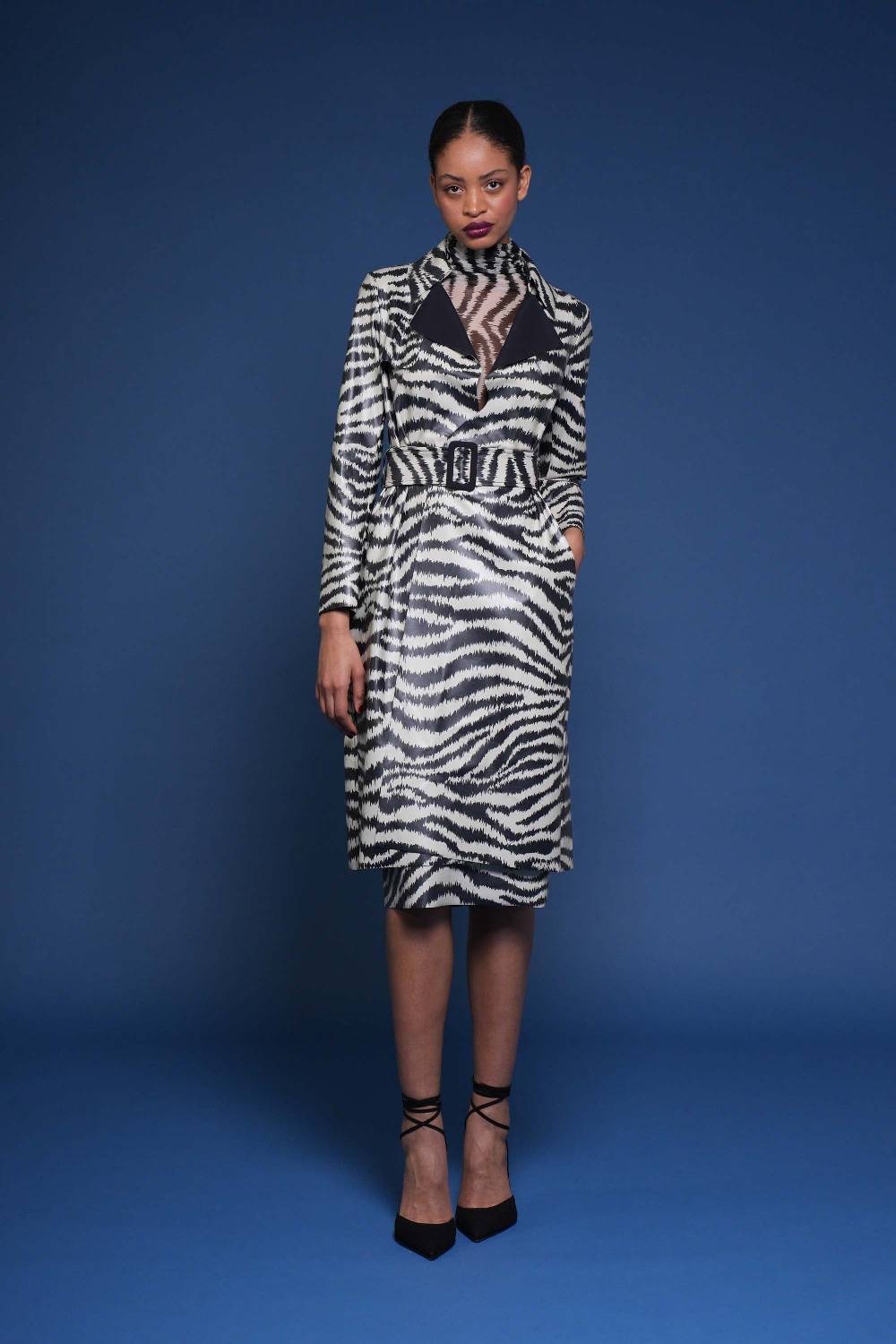 La Petite Robe Di Chiara Boni paduret printed faux-leather dustercoat