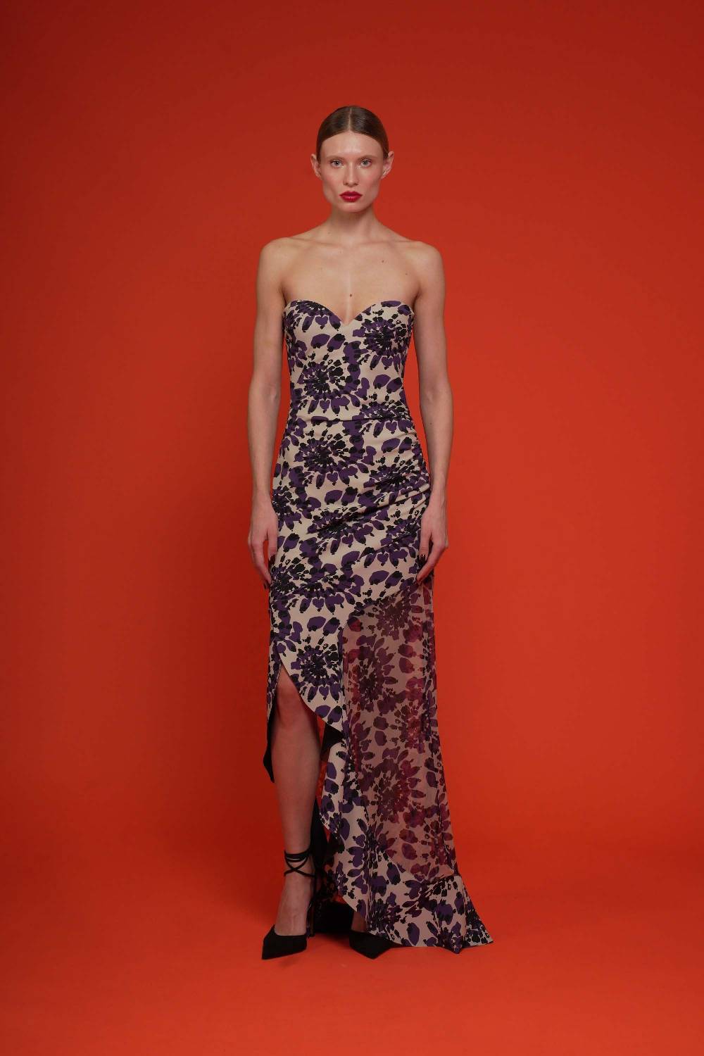 La Petite Robe Di Chiara Boni Yoshiro Printed Illusion Gown
