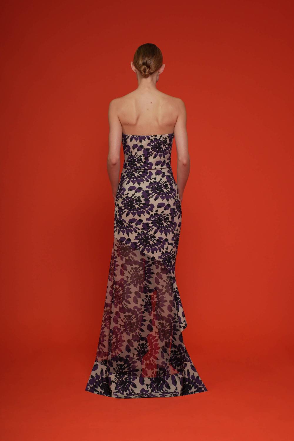 La Petite Robe Di Chiara Boni Yoshiro Printed Illusion Gown