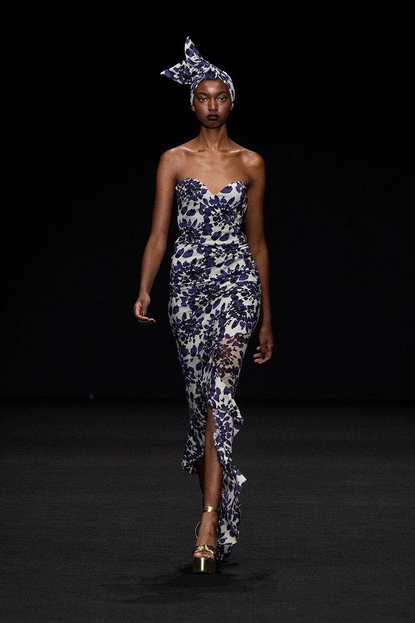 La Petite Robe Di Chiara Boni yoshiro printed illusion gown