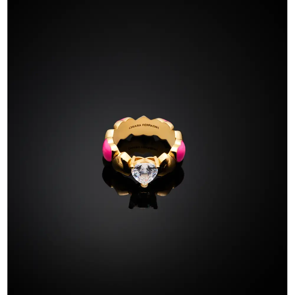 La Petite Story Anello Chiara Ferragni Brand Cuoricino Neon - J19AWD09010