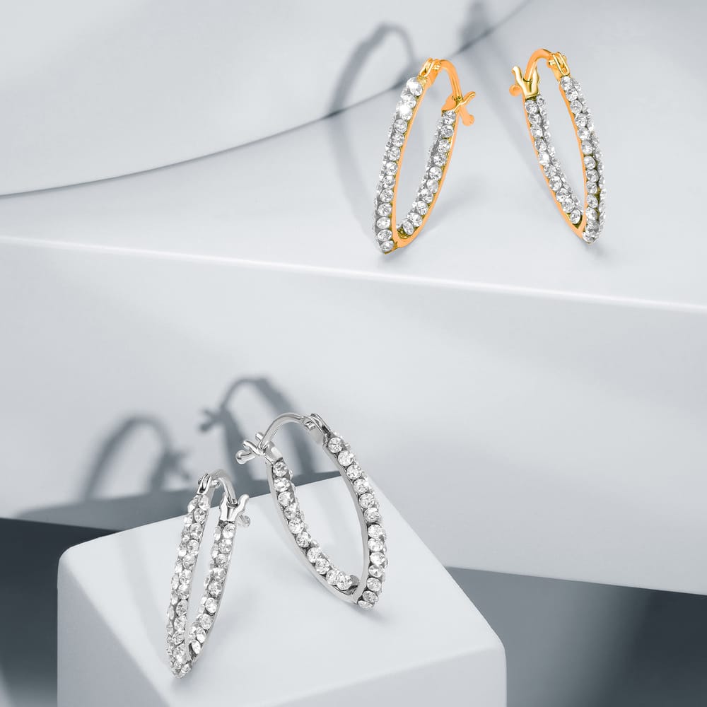 La Petite Story Orecchini A Cerchio - Creole In Oro, ⌀10x15mm