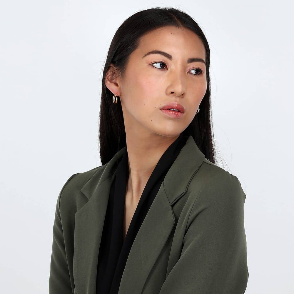 La Petite Story Orecchini A Cerchio - Creole In Oro, ⌀10x15mm