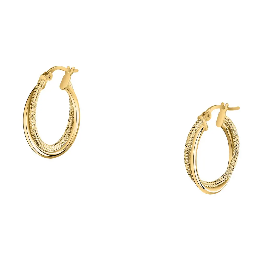 La Petite Story Orecchini a Cerchio - Creole in Oro, ⌀15mm