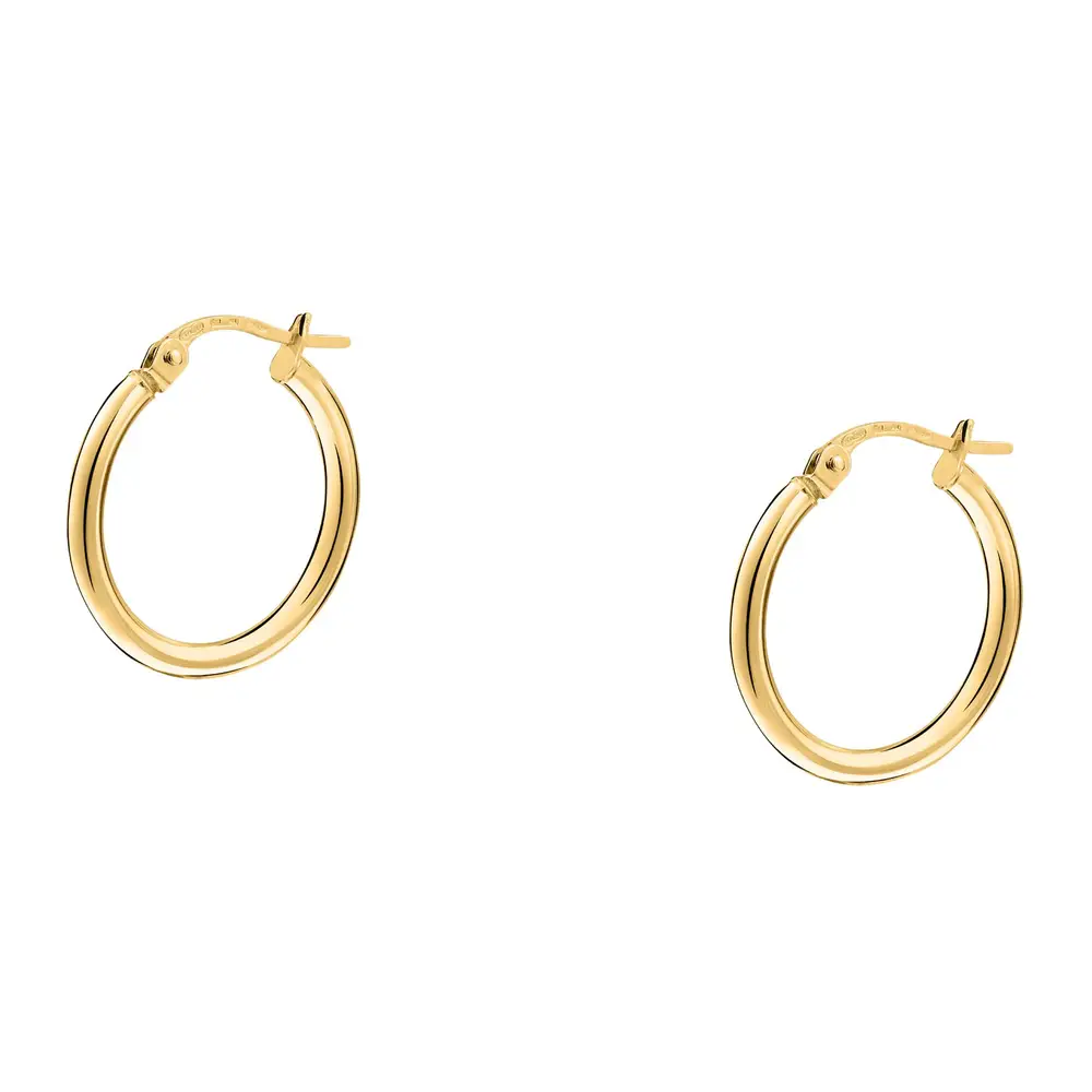 La Petite Story Orecchini a Cerchio - Creole in Oro, ⌀15mm