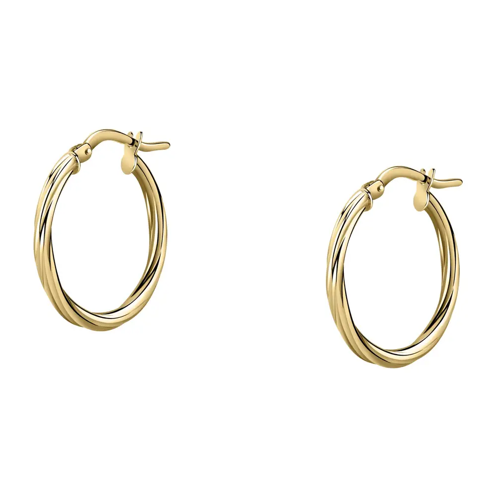La Petite Story Orecchini a Cerchio - Creole in Oro, ⌀15mm