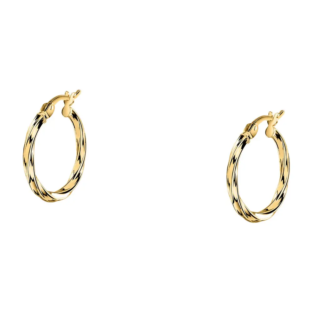 La Petite Story Orecchini a Cerchio - Creole in Oro, ⌀15mm