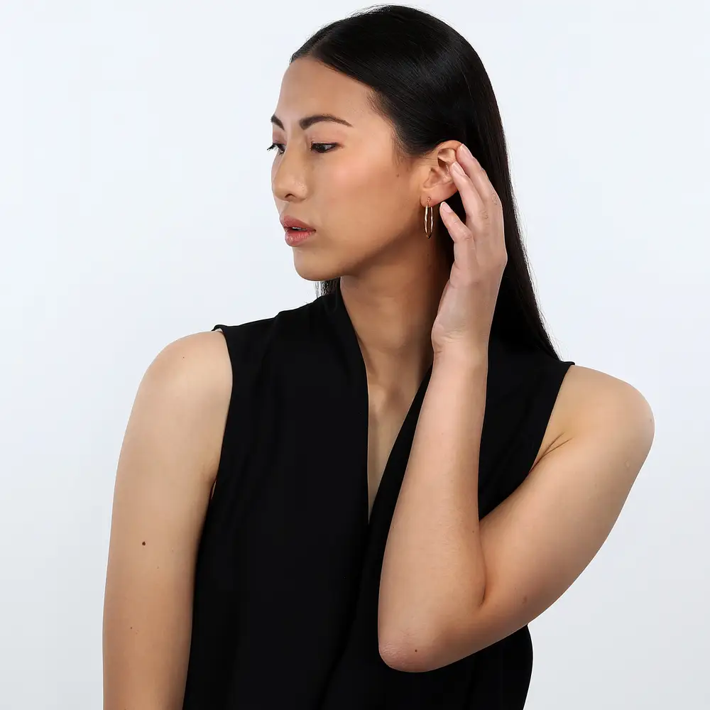 La Petite Story Orecchini A Cerchio - Creole In Oro, ⌀30mm