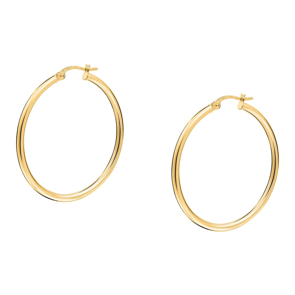 La Petite Story Orecchini a Cerchio - Creole in Oro, ⌀30mm