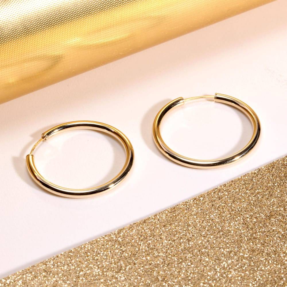 La Petite Story Orecchini A Cerchio - Creole In Oro, ⌀30mm