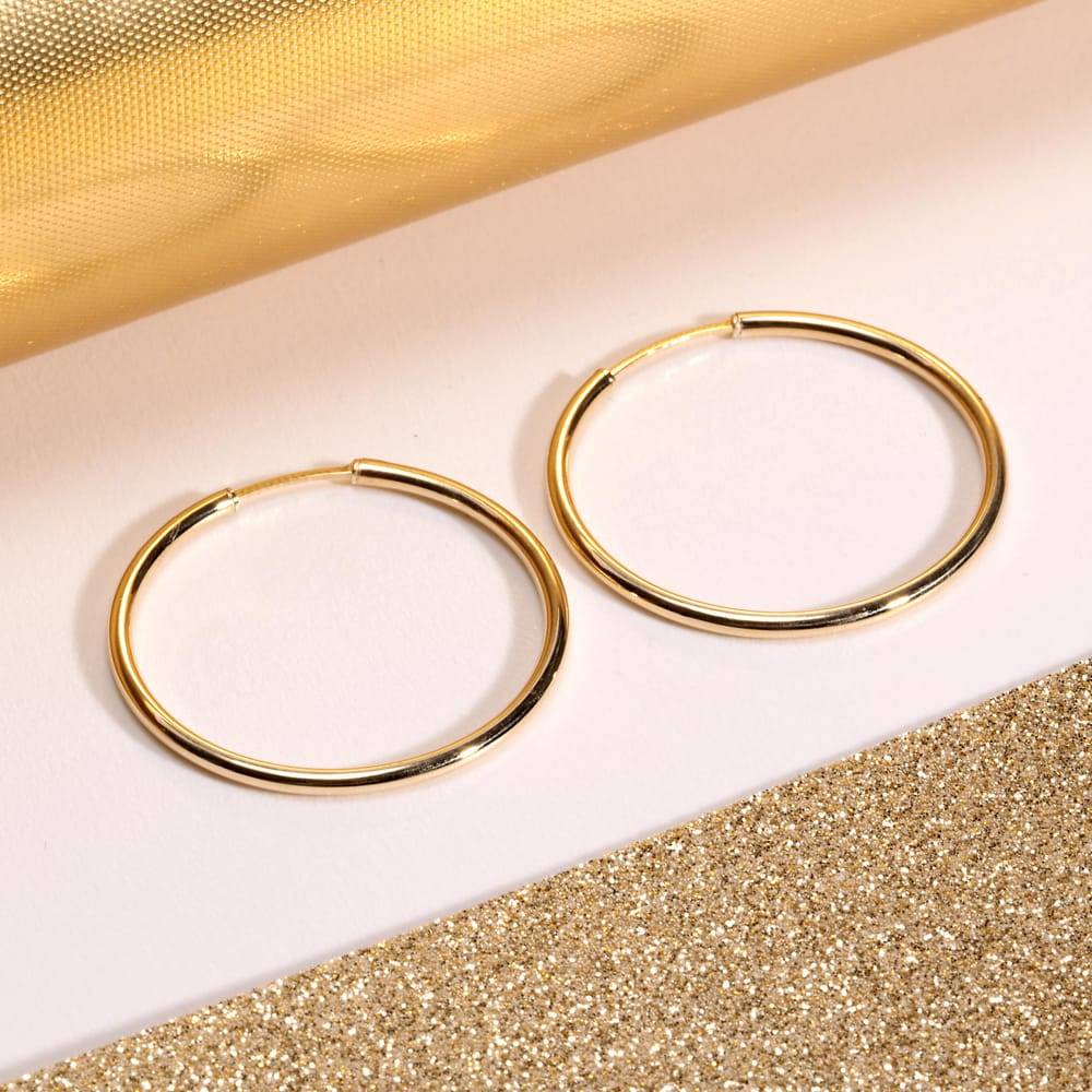 La Petite Story Orecchini A Cerchio - Creole In Oro, ⌀30mm