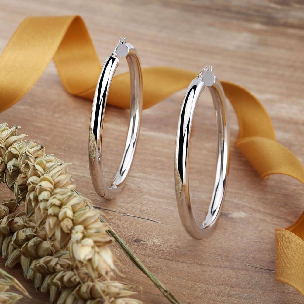 La Petite Story Orecchini A Cerchio - Creole In Oro, ⌀40mm