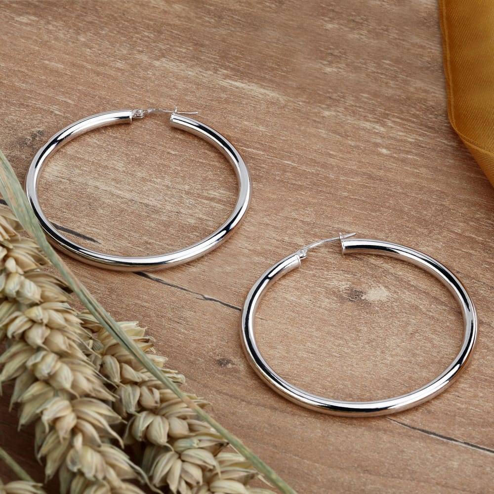 La Petite Story Orecchini A Cerchio - Creole In Oro, ⌀40mm