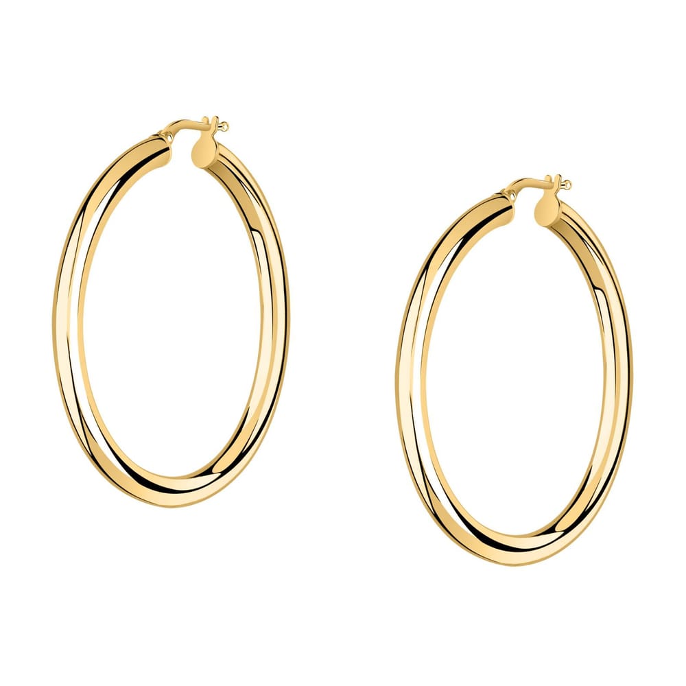 La Petite Story Orecchini a Cerchio - Creole in Oro, ⌀40mm