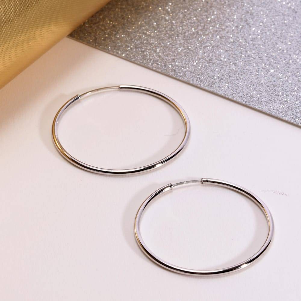 La Petite Story Orecchini A Cerchio - Creole In Oro, ⌀40mm