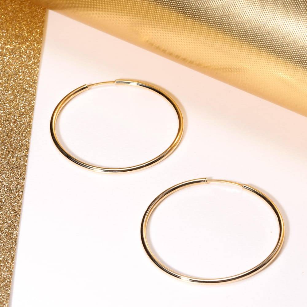 La Petite Story Orecchini A Cerchio - Creole In Oro, ⌀40mm