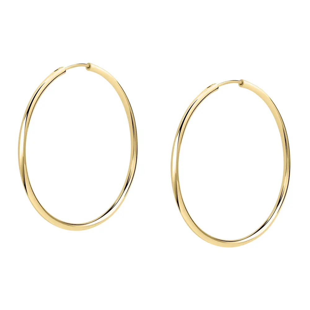 La Petite Story Orecchini a Cerchio - Creole in Oro, ⌀40mm