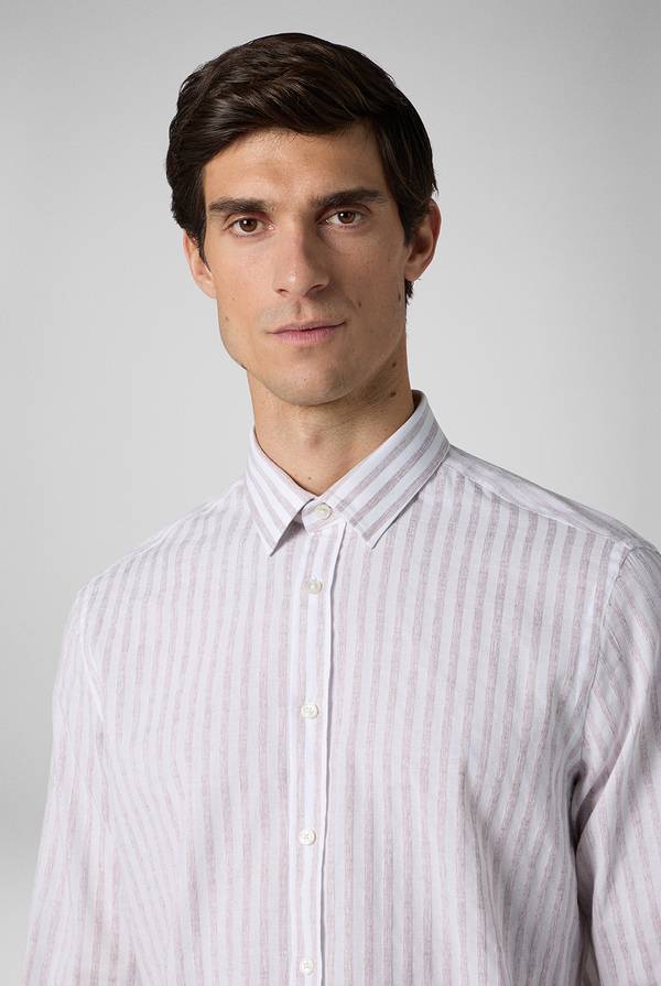 Lab. Pal Zileri Camicia A Macro Righe Bianche E Azzurre