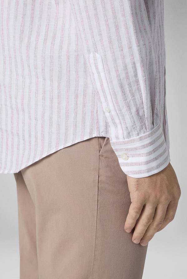 Lab. Pal Zileri Camicia A Macro Righe Bianche E Azzurre