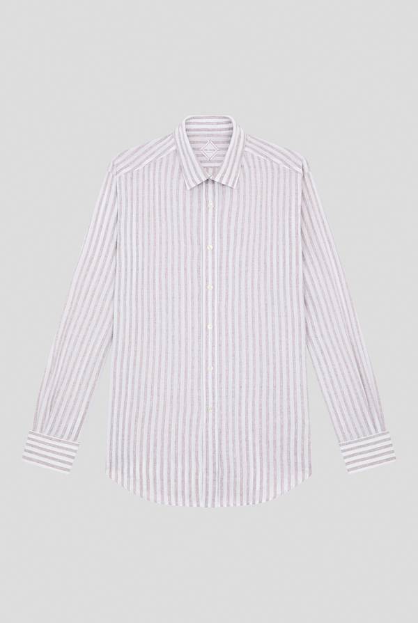 Lab. Pal Zileri Camicia a macro righe bianche e azzurre