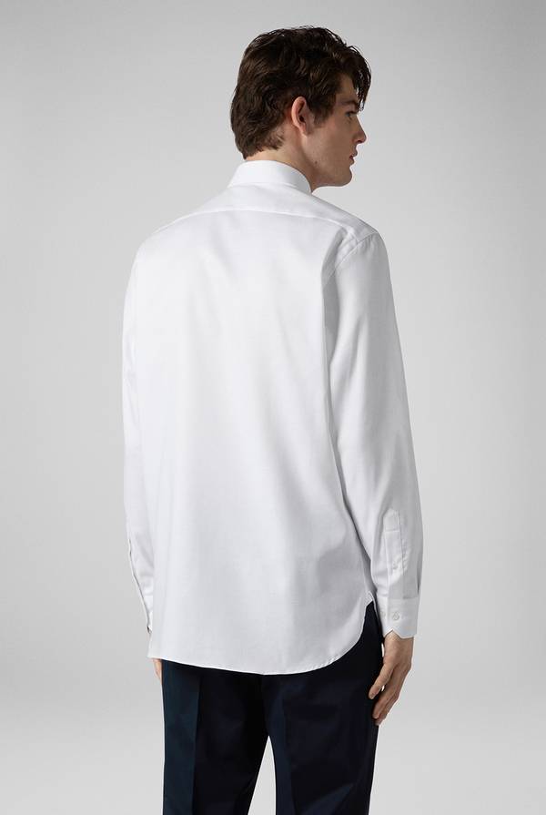 Lab. Pal Zileri Camicia Bianca In Cotone Con Micro Struttura