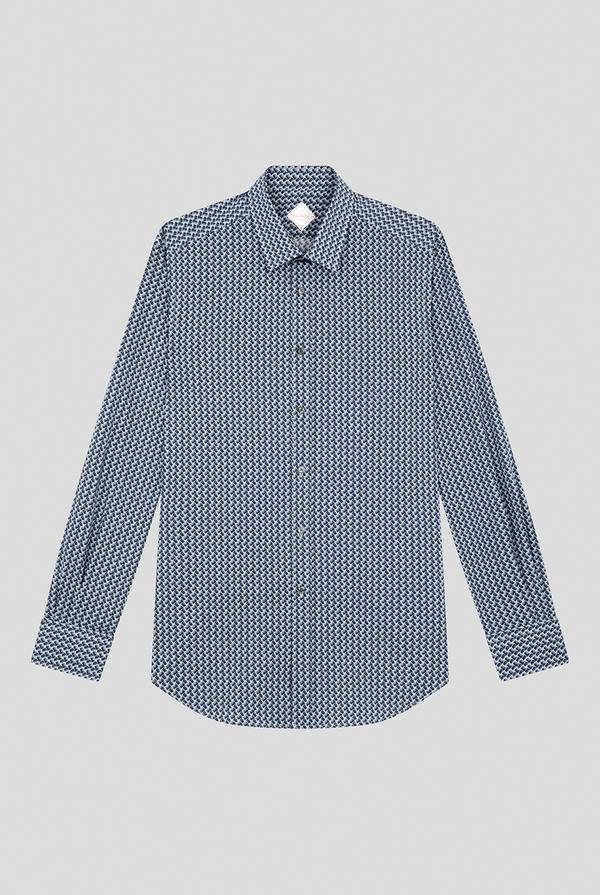 Lab. Pal Zileri Camicia in cotone stampato nei toni del blu