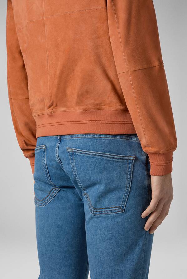 Lab. Pal Zileri Bomber In Suede Color Albicocca