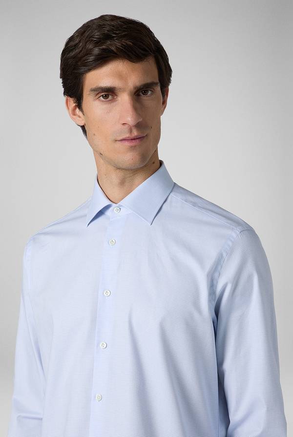 Lab. Pal Zileri Camicia Azzurra Con Micro Struttura