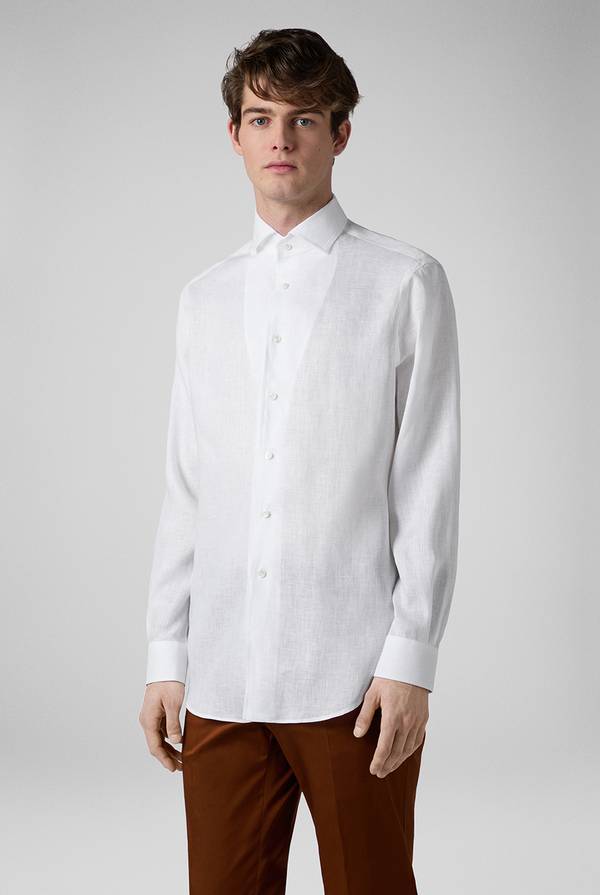 Lab. Pal Zileri Camicia In Lino Bianca