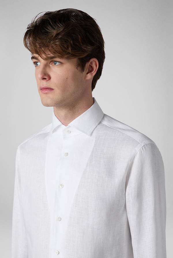 Lab. Pal Zileri Camicia In Lino Bianca