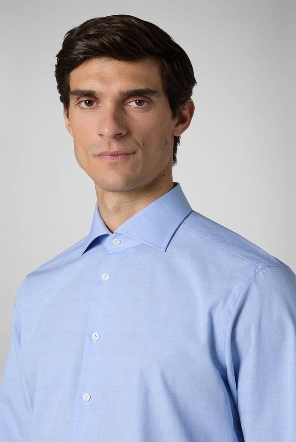 Lab. Pal Zileri Camicia Principe Di Galles Azzurra