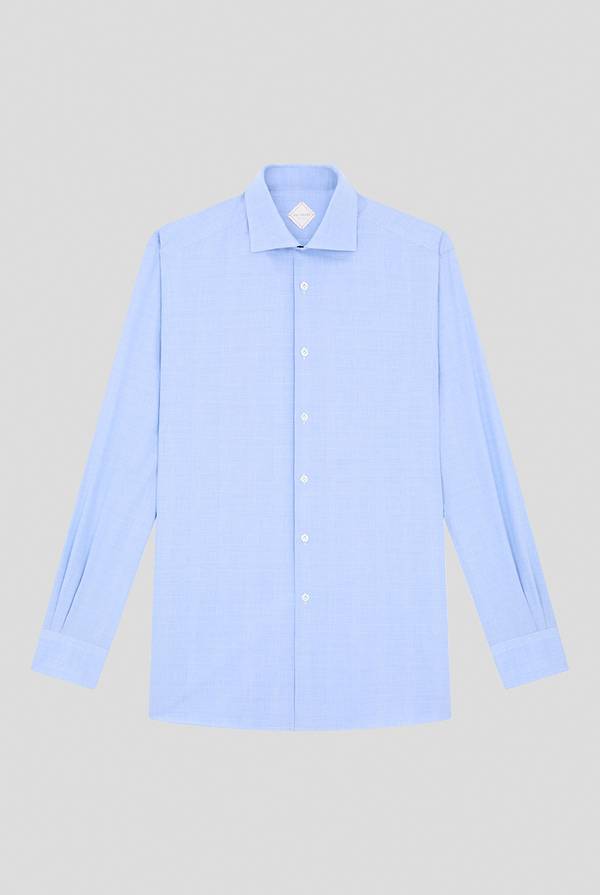 Lab. Pal Zileri Camicia Principe di Galles azzurra