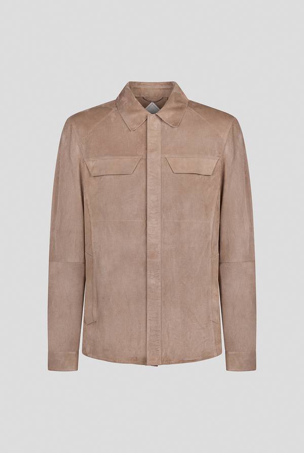 Lab. Pal Zileri Overshirt in suede e nappa micro perforata