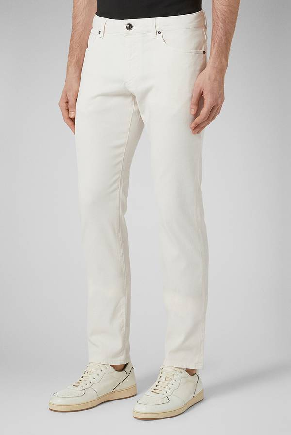 Lab. Pal Zileri Pantalone 5 Tasche In Cotone Stretch Tinto In Capo