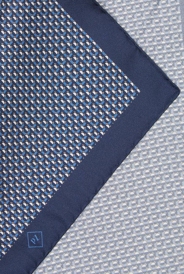 Lab. Pal Zileri Pochette In Seta Con Motivo Geometrico