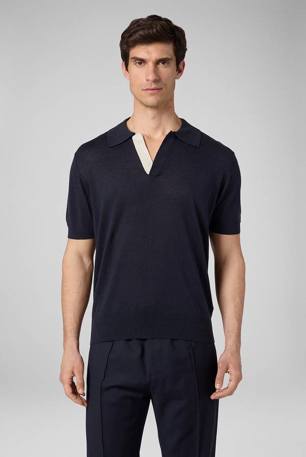 Lab. Pal Zileri Polo In Maglia Di Lino E Seta Color Senape