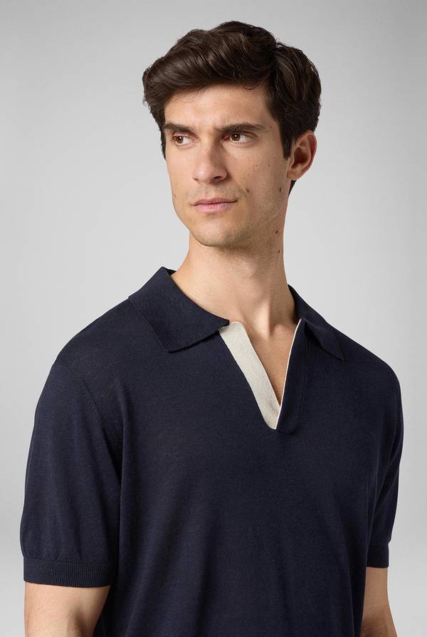 Lab. Pal Zileri Polo In Maglia Di Lino E Seta Color Senape