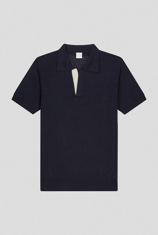 Lab. Pal Zileri Polo in maglia di lino e seta color senape